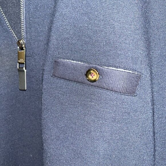 TED BAKER London 1/4 Zip Pull-Over Sweater Jacket  - NWOT Size 6 = US 2XL - Navy - Picture 3 of 5